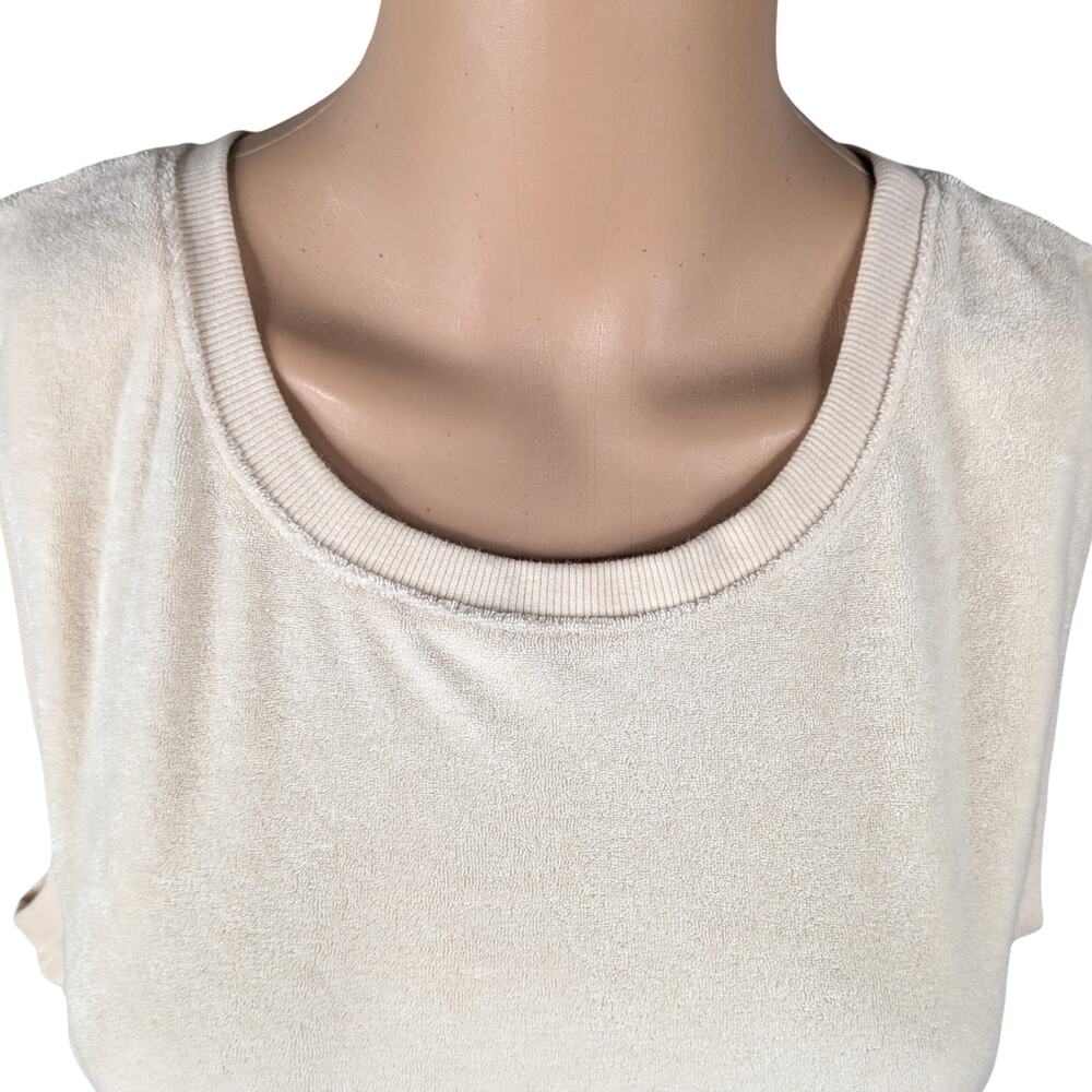 Beyond Yoga Out of Town Cream Terry Cloth Dress A Line Tenniscore Athleisure L - Picture 5 of 11